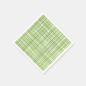 Ländliche grüne Gingham-Papier-Serviette | Sommerp Serviette (Ecke)