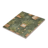Ländliche grüne Kräuter Vintage-Cottage-Keramik Fliese (Seite)