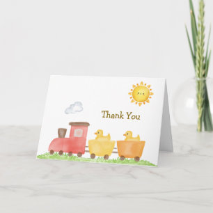 Ländliche Gummiente Choo Choo Zug Baby Shower Dankeskarte