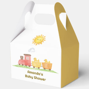 Ländliche Gummiente Choo Choo Zug Baby Shower Geschenkschachtel
