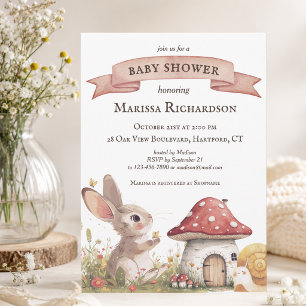 Ländliche Hasen-Baby-Shower-Einladung Einladung