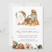 Ländliche Herbst-Baby-Shower-Einladung mit Kürbis Einladung (Vorderseite)
