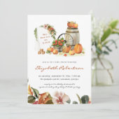 Ländliche Herbst-Baby-Shower-Einladung mit Kürbis Einladung (Stehend Vorderseite)
