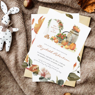 Ländliche Herbst-Baby-Shower-Einladung mit Kürbis Einladung