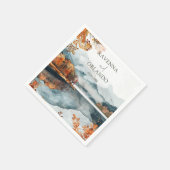 Ländliche Herbst-Bergsee-Hochzeit Serviette (Ecke)