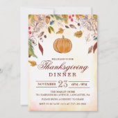 Ländliche Herbst-Erntedank-Dinner-Einladung mit Kü Einladung (Vorderseite)