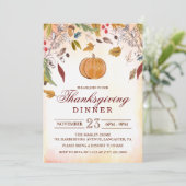 Ländliche Herbst-Erntedank-Dinner-Einladung mit Kü Einladung (Stehend Vorderseite)