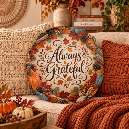 Ländliche Herbst-Illustration mit Kürbissen, immer Rundes Kissen
