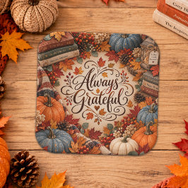 Ländliche Herbst-Illustration mit Kürbissen und Da Pappteller