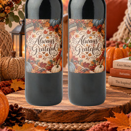 Ländliche Herbst-Illustration mit Kürbissen und Da Weinetikett