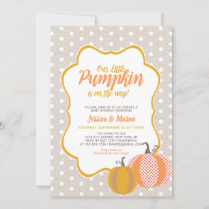 Ländliche Herbst-Kürbis-Baby-Shower-Einladung Einladung