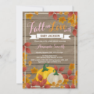 Ländliche Herbst-Kürbis-Mädchen-Baby-Shower-Einlad Einladung