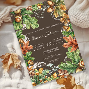 Ländliche Herbst-Wald-Baby-Shower-Einladung Einladung