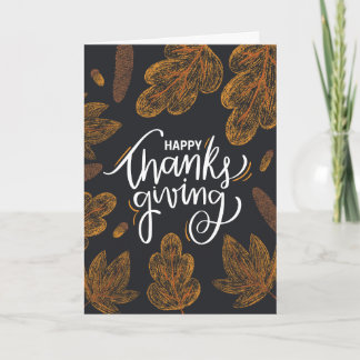 Ländliche Herbstblätter Frohe Thanksgiving-Karte Karte