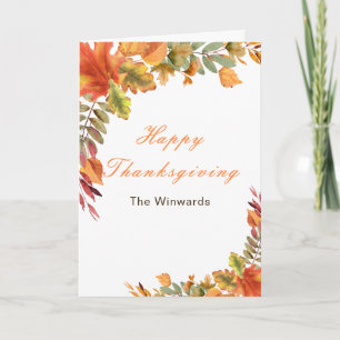 Ländliche Herbstblätter Thanksgiving-Party Feiertagskarte