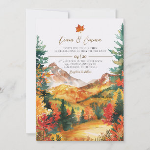 Ländliche Herbstlandschaft Hochzeits-Einladung Einladung