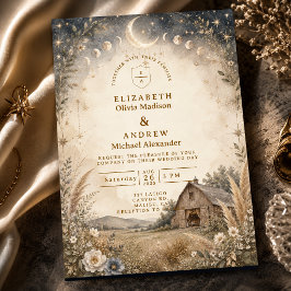 Ländliche himmlische Hochzeit Einladung
