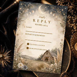 Ländliche himmlische Hochzeit RSVP Karte