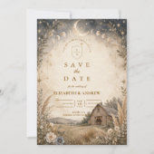 Ländliche himmlische Hochzeit Save The Date (Vorderseite)
