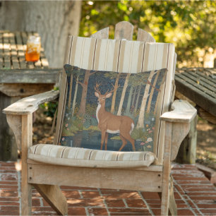 Ländliche Hirsche Boho Wald vintage Grünpflanzen Kissen