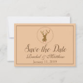 Ländliche Hirsche Save the date (Vorderseite)
