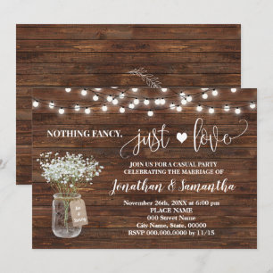 Ländliche Hochzeit Einfach Liebe Trauung Einladung