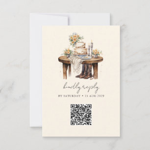 Ländliche Hochzeit im Stil des Western Cowboy Coun RSVP Karte