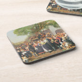 Ländliche Hochzeit in Niederösterreich (Öl auf Untersetzer (Linke Seite)