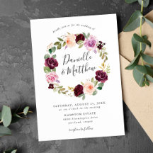 Ländliche Hochzeit mit rosa, burgunderroten und vi