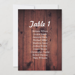 Ländliche Hochzeit Sitzplan. Holz Tischplan Einladung