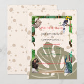 Ländliche Hochzeitsankündigung im Wald Save The Date (Vorne/Hinten)