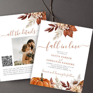 Ländliche Hochzeitseinladung im Herbst zum Verlieb