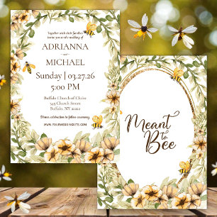 Ländliche Hochzeitseinladung Meant to Bee in Gelb Einladung