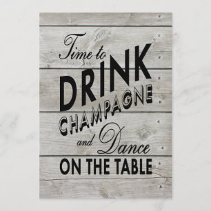 Ländliche Hochzeitseinladung Zeit zum Champagnertr Einladung