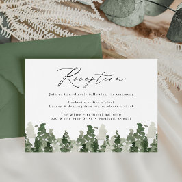 Ländliche Hochzeitsempfangs-Umhüllung im Kiefernwa Begleitkarte