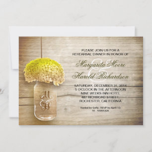 ländliche Hochzeitsprobe-Einladungen im Mason-Topf Einladung