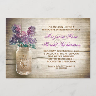 ländliche Hochzeitsprobe-Einladungen im Mason-Topf Einladung