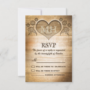 ländliche Holz-Hochzeits-RSVP in ländlichem Stil RSVP Karte