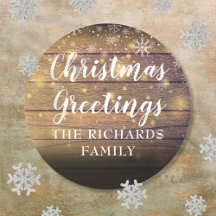 Ländliche Holz-Schrift-Weihnachtsgrüße Familiennam