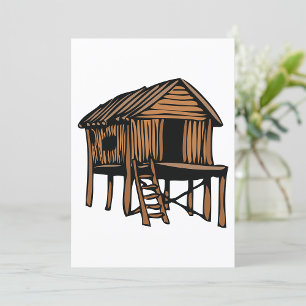 Ländliche Holzhütte Traditionelle Hütte auf Stelze Einladung