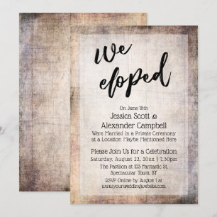 Ländliche Holzkorn-Typografie Hochzeitsempfang im Einladung