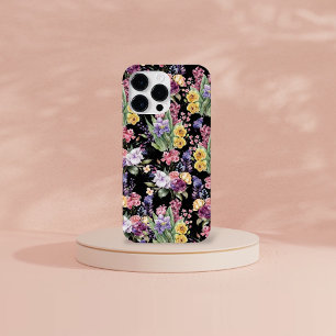 Ländliche hübsche Gartenblumen auf violettem Hinte Case-Mate iPhone 14 Pro Max Hülle