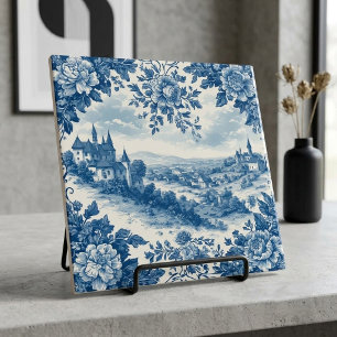Ländliche hügelige französische Landschaft blaue W Fliese