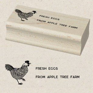 Ländliche Hühner Frische Eier Hof Name Gummistempel