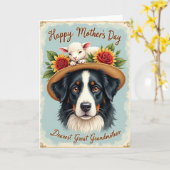Ländliche Hund Blumen Muttertagskarte Karte (Gelbe Blume)