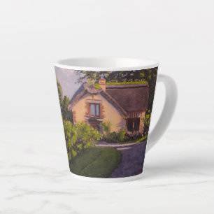 Ländliche Hütte mit Violett-, Gelb- und Grüntönen  Milchtasse