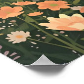Ländliche Hütte mit Wildblumen Poster (Ecke)