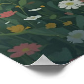Ländliche Hütte mit Wildblumen Poster (Ecke)
