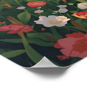 Ländliche Hütte mit Wildblumen Poster (Ecke)