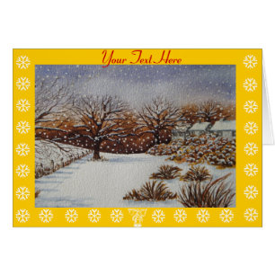 ländliche Hütten Schneeszene bei Weihnachten